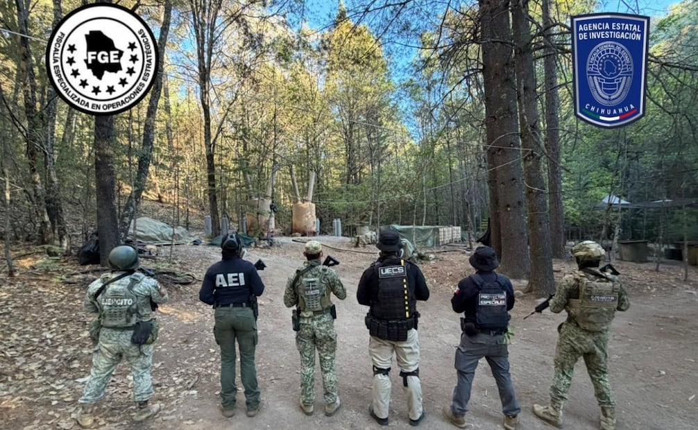 En operativo conjunto de la Agencia Estatal de Investigaciones (AEI), Defensa y la Fiscalía Especializada en Operaciones Estratégicas, localizaron dos laboratorios de metanfetamina. Foto: Tomadas de la FGE de Chihuahua
