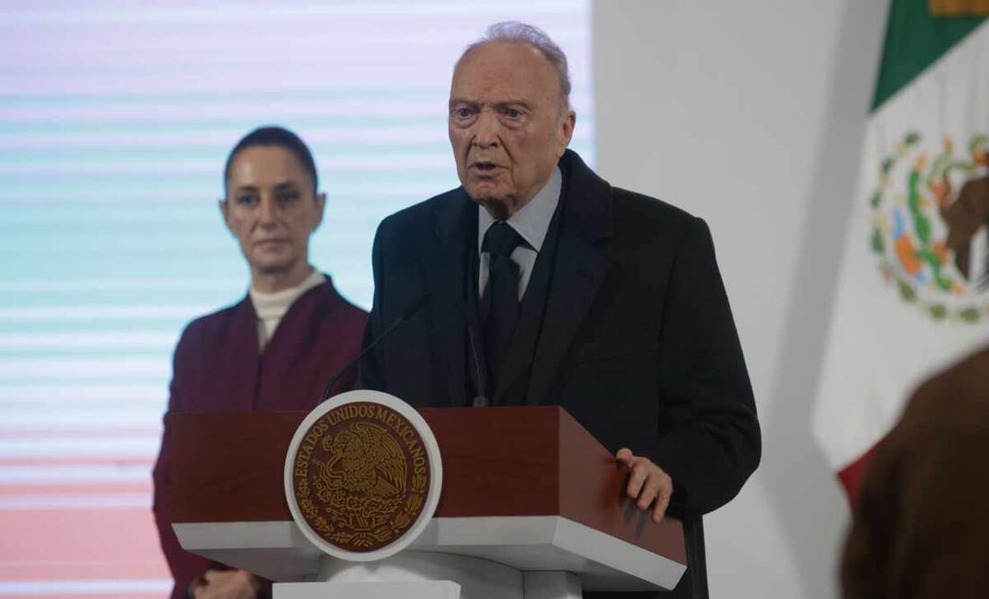 Alejandro Gertz Manero, titular de la FGR, durante la mañanera de este 24 de junio del 2025. Foto: Carlos Mejía / EL UNIVERSAL