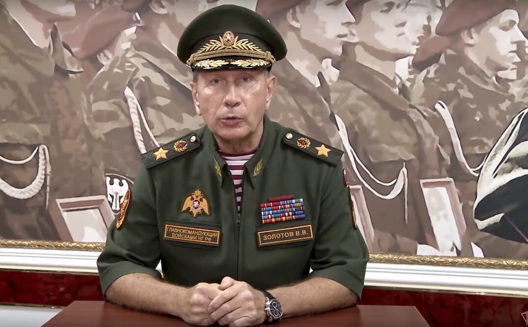El comandante de la Guardia Nacional rusa, Viktor Zolotov, en una imagen del video (Foto: AP)