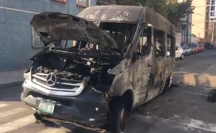 Reportan incendio de combi del Edomex en Vallejo