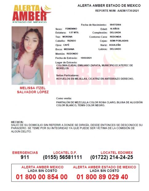 Emiten Alerta Amber para jóvenes de 14 y 16 años desaparecidas en Ecatepec