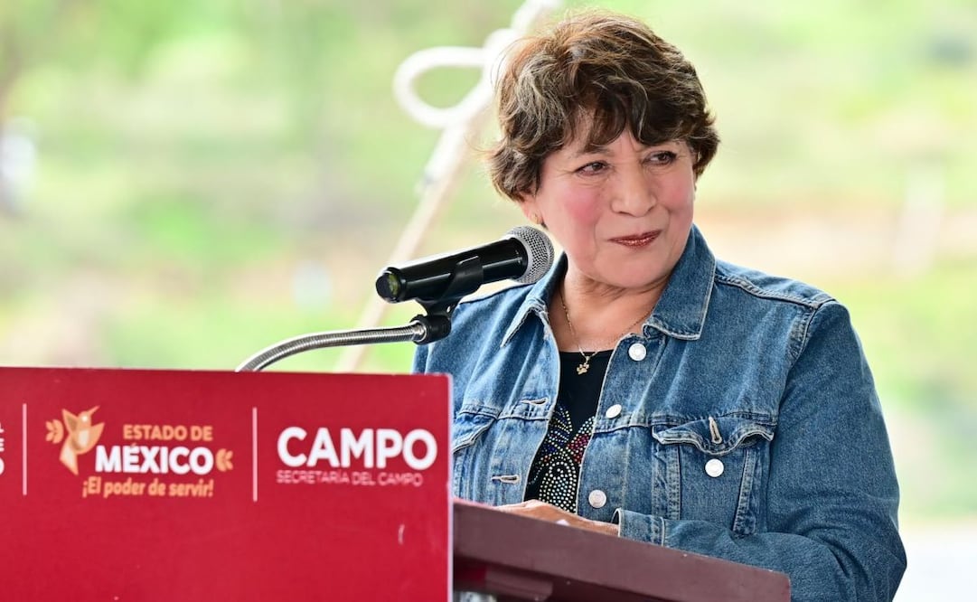 Delfina Gómez entrega olla de captación en Texcoco; almacenará 50 millones de litros.
Foto: Especial.
