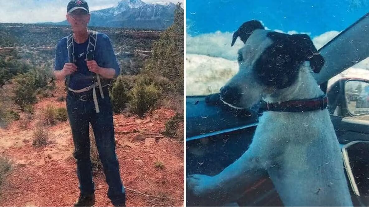 Ruchard Moore murió en la montaña en agosto. Iba acompañado por su perrito, Finney, quien se negó a abandonar a su amo. FOTO: Colorado Missing Person OrganiSation