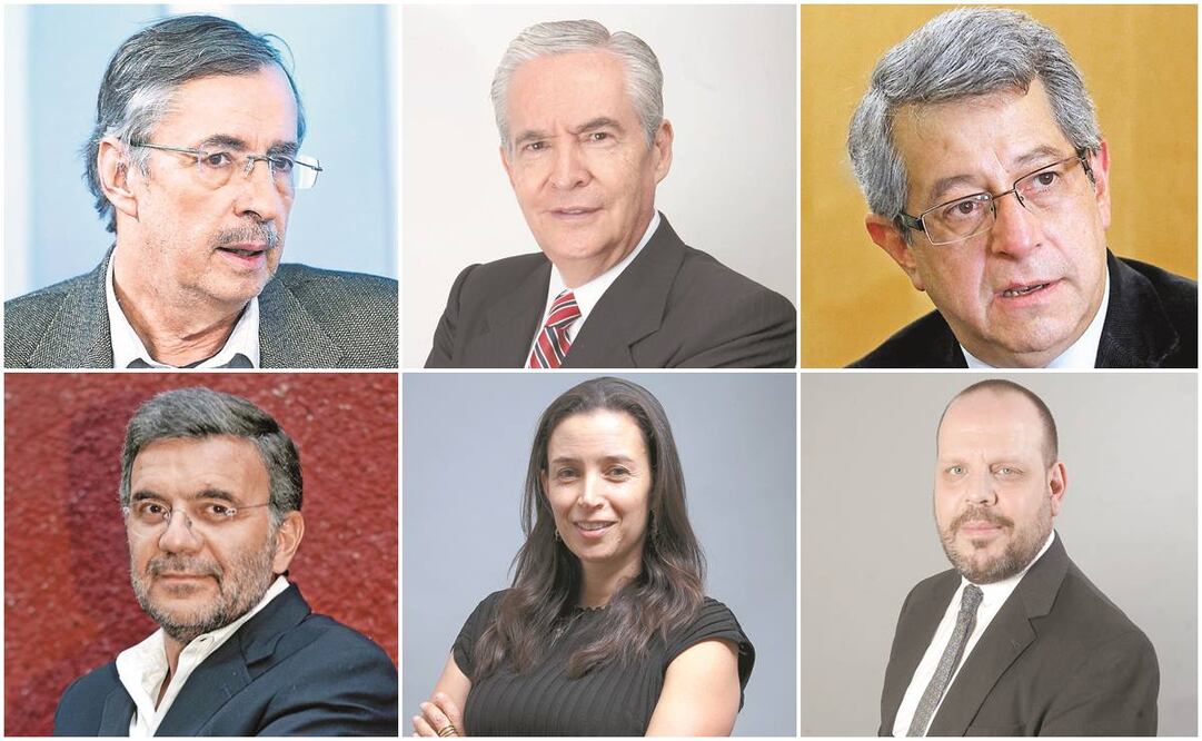 José Antonio Crespo, Alfonso Zárate, Mauricio Merino; Alberto Aziz Nassif, Catalina Pérez Correa y Alejandro Hope. Fotos: Archivo El Universal