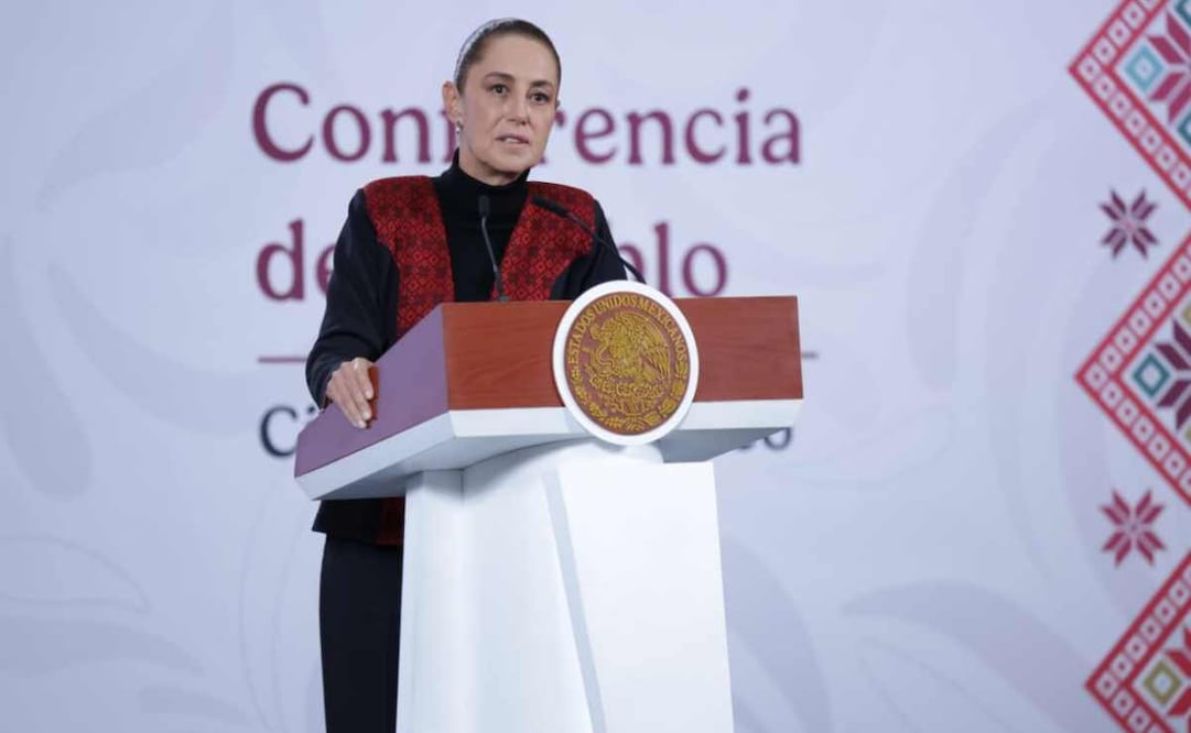 La presidenta Claudia Sheinbaum durante la mañanera del 30 de diciembre del 2025. Foto: Fernanda Rojas/ EL UNIVERSAL