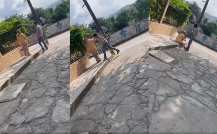 Video: Hijo de político de Huejutla, Hidalgo da puñetazos y patadas a anciano en vía pública