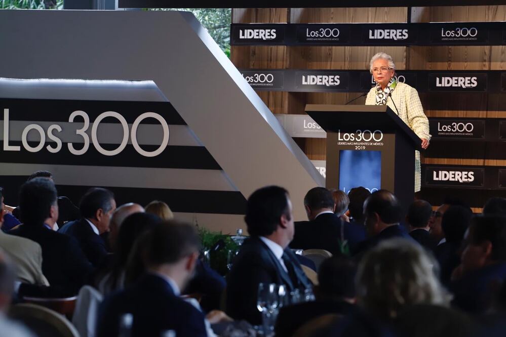 La titular de Gobernación, Olga Sánchez Cordero, asistió a la comida “Los 300 líderes más influyentes de México” en representación del presidente López Obrador / Berenice Fregoso. EL UNIVERSAL