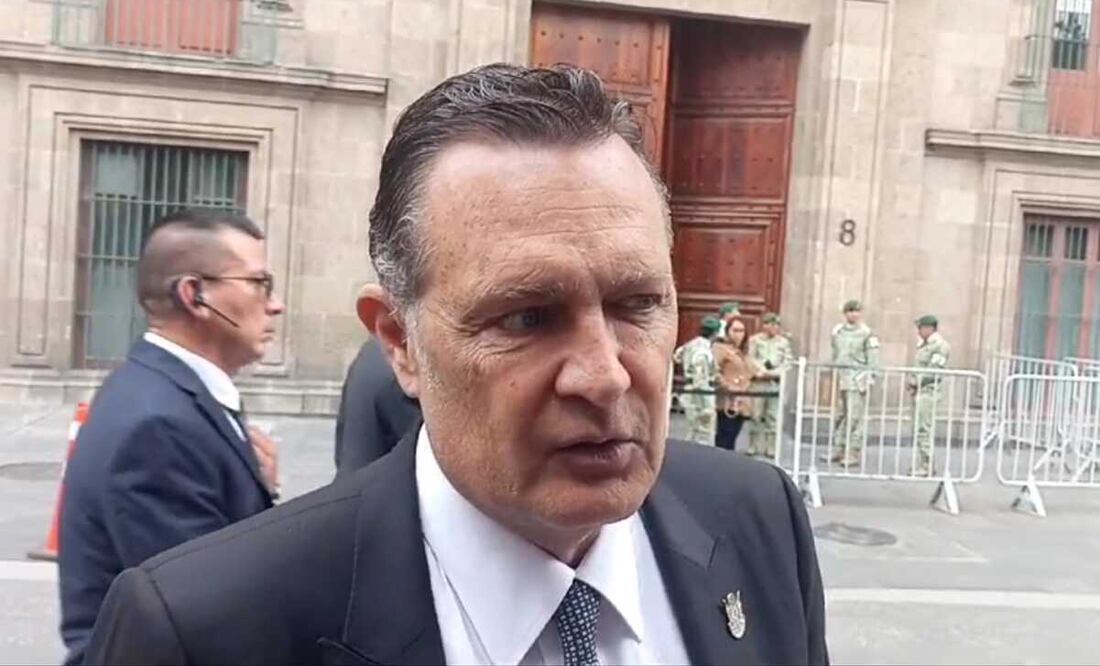 Mauricio Kuri González, gobernador de Querétaro, llegó esta tarde a Palacio Nacional. Foto: captura de pantalla
