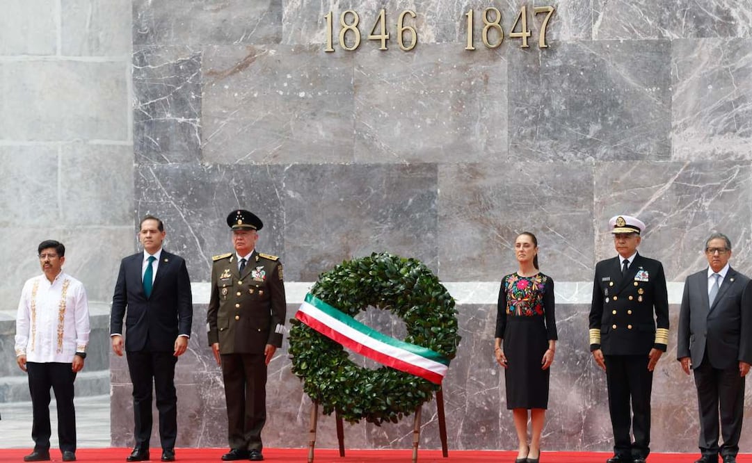La presidenta Claudia Sheinbaum en la conmemoración del 178 Aniversario de la Gesta Heroica de los Niños Héroes de Chapultepec en el Altar a la Patria el 13 de septiembre de 2026. Foto: Diego Simón Sánchez/ EL UNIVERSAL