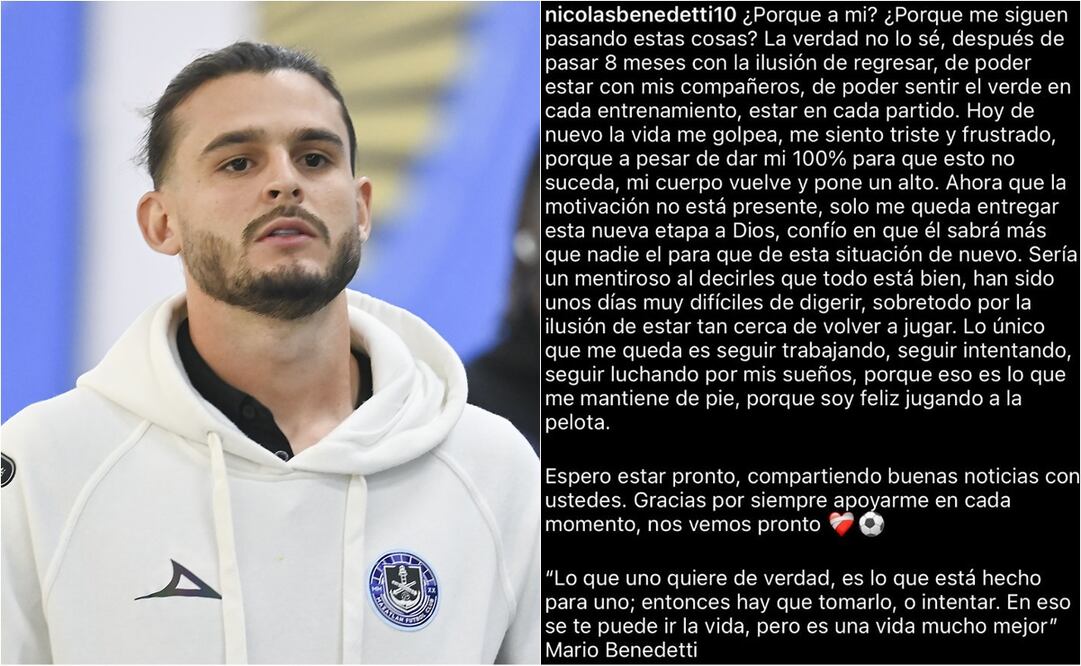 Nicolás Benedetti sufre otra grave lesión y conmueve con un emotivo mensaje - Foto: Especial