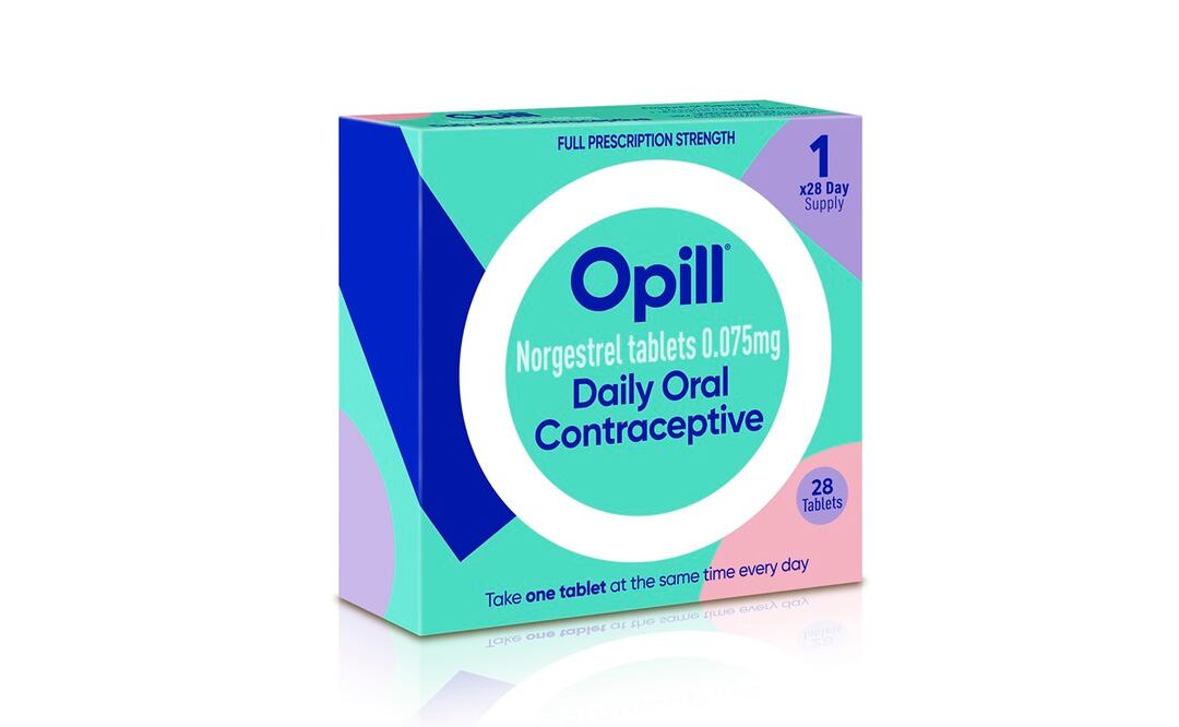 Esta ilustración proporcionada por Perrigo en mayo de 2023 muestra el empaque propuesto para su anticonceptivo Opill. Foto: Ilustrativa. AP