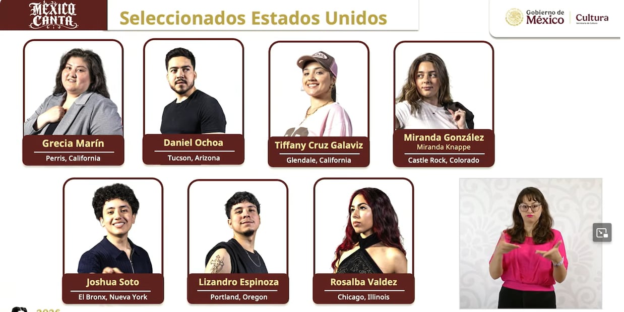 Jóvenes seleccionados semifinalistas de EU en esta segunda edición del programa "México Canta" (23/07/2026). Foto: Captura de pantalla