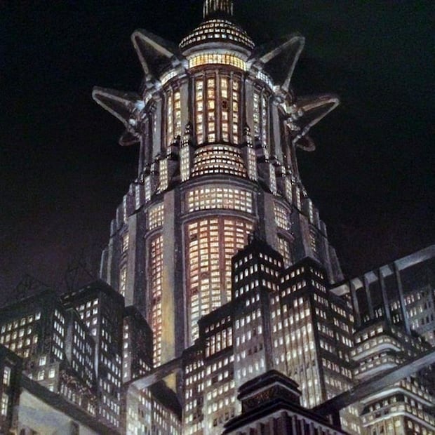 El aspecto de los edificios en la cinta "Metrópolis" de 1927 daba la impresión de concentrar algunos rasgos de la arquitectura que promovía el Art Déco. Pinterest.