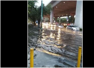 Lluvias dejan encharcamiento en Periférico y Viaducto