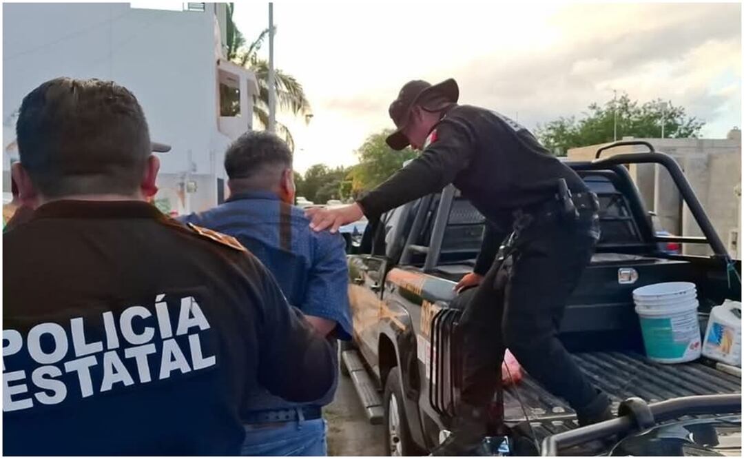 Vecinos del rumbo se percataron del presunto abuso sexual del taxista en agravio de la menor, por lo que acudieron elementos de la Policía estatal que detuvieron al agresor (22/01/2025). Foto: Especial