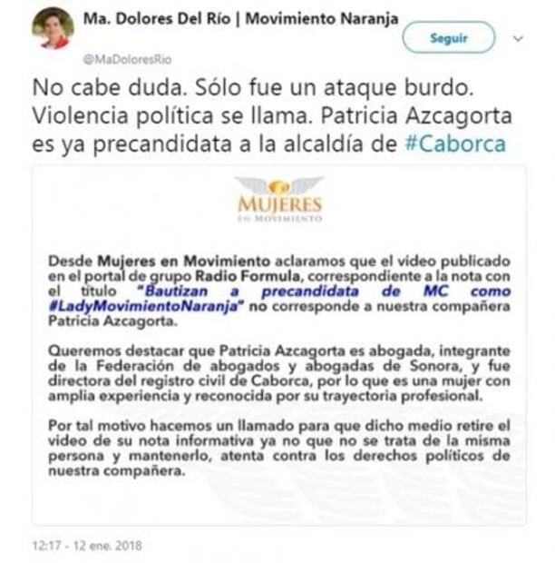 Movimiento Ciudadano condena ataques contra candidata