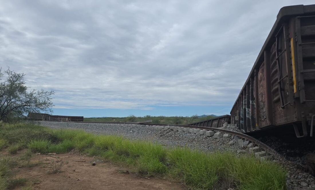 Se descarrila tren con nueve vagones en Carbó, Sonora (01/08/2025). Foto: Especial