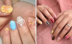 Manicura con un toque de amarillo mantequilla