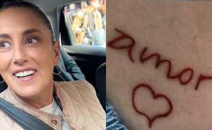 Jóvenes se tatúan diseño hecho por Claudia Sheinbaum y video se vuelve viral; así reaccionó la Presidenta