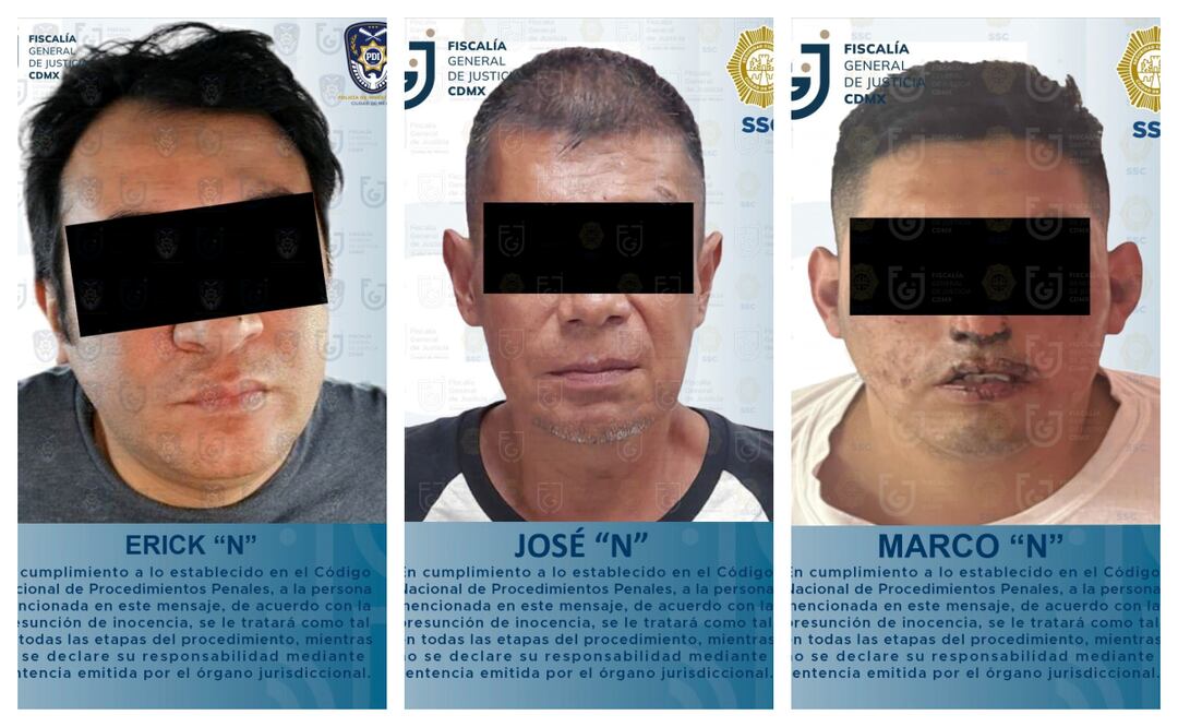 Fiscalía Capitalina logra prisión preventiva para tres presuntos feminicidas. Foto: Especial