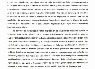 Académicos proponen medidas contra el plagio