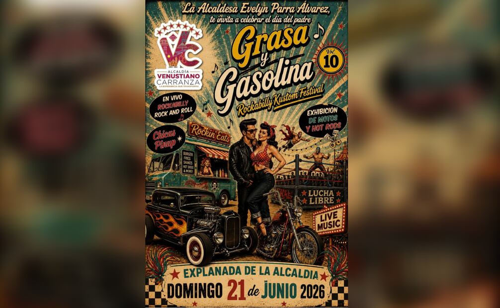 Alcaldía Venustiano Carranza celebrará el Día del Padre con festival “Grasa y Gasolina”; buscarán récord de baile.
Foto: Especial.