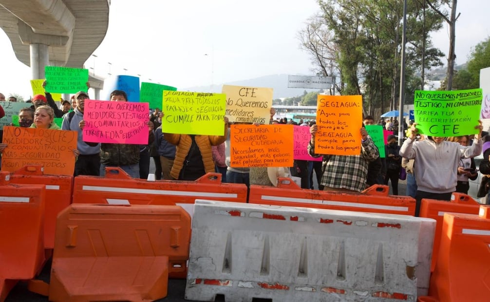 Protesta en la Autopista México-Cuernavaca. Foto: Osmar Alvarado