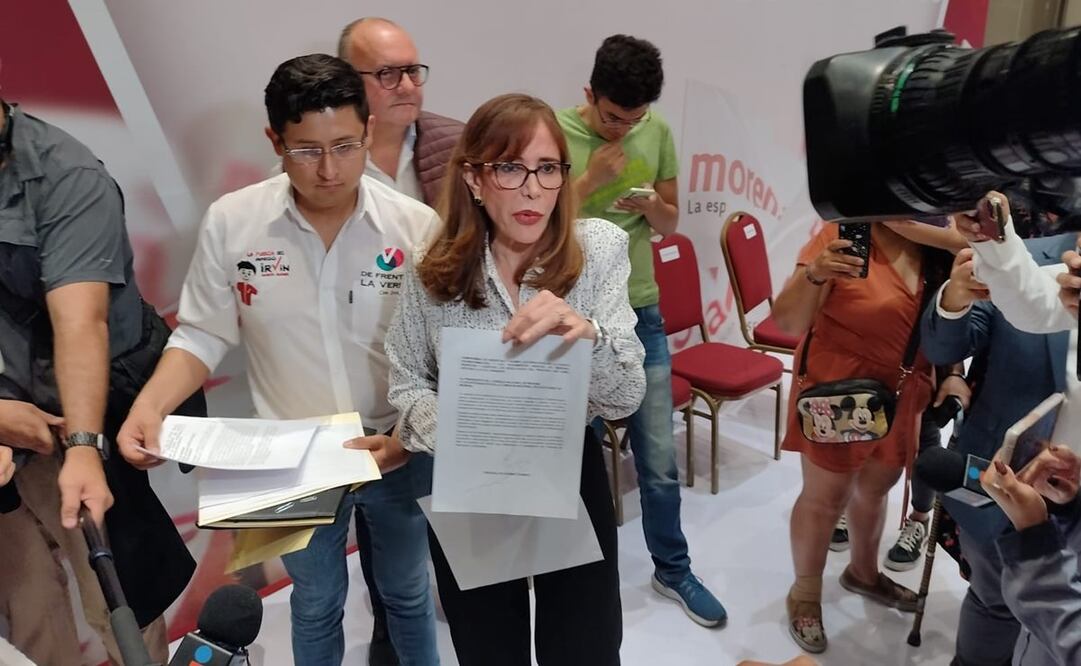 Yeidckol Polevnsky en registro de candidatura rumbo a la Presidencia 2024. Foto: Enrique Gómez/EL UNIVERSAL