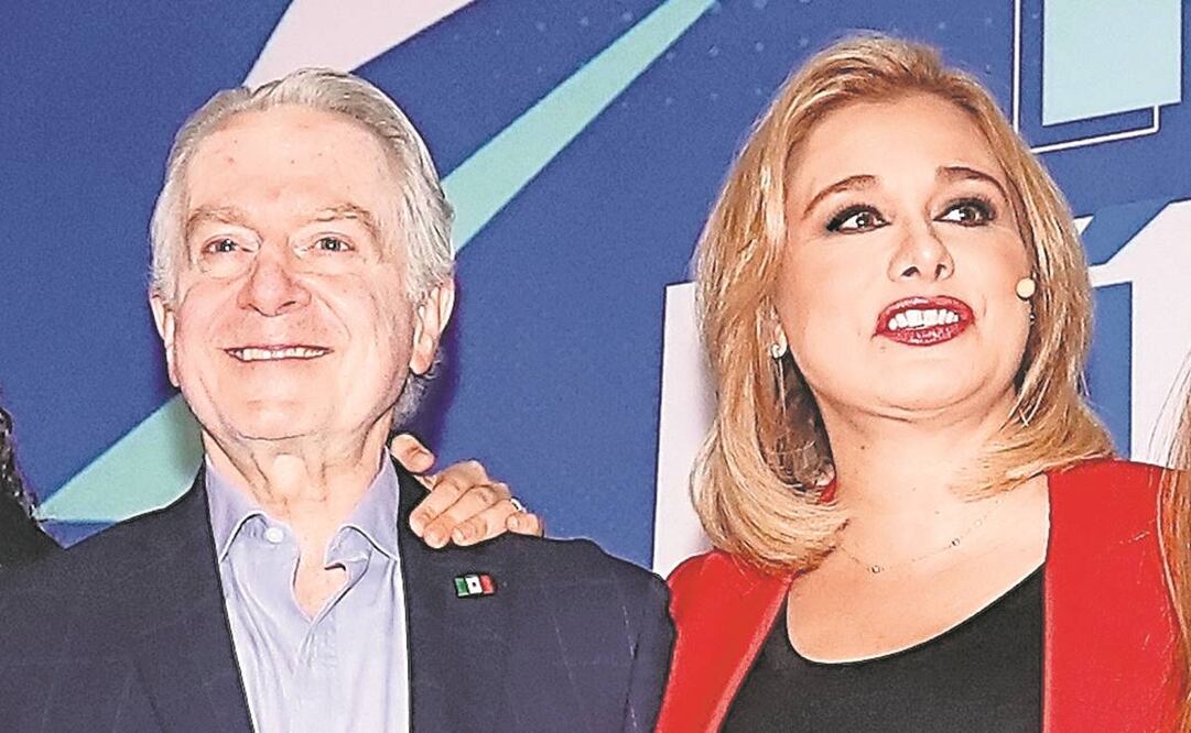 Santiago Creel y Maru Campos despertaron muestras de apoyo de los militantes; en el recinto se escuchó “Presidente, presidente”. Foto: Especial.