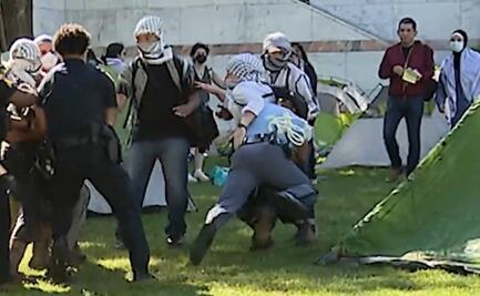 VIDEO: Policía derriba a manifestante propalestino en Universidad Emory en Georgia 