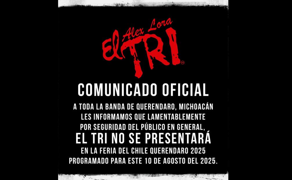 El Tri confirma que no se presentará (05/08/2025). Foto: Captura de pantalla