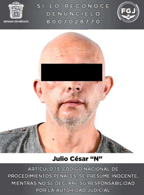 Julio César "N", el detenido tras el atentado que sufrió el fiscal del Edomex, José Luis Cervantes
