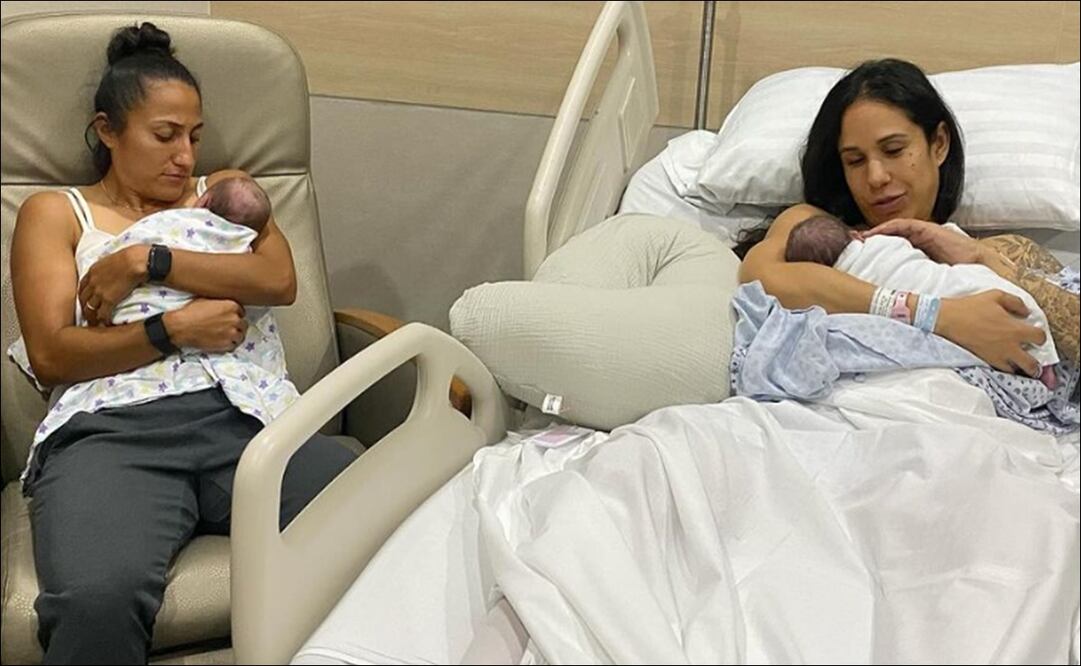 Stephany Mayor y Bianca Sierra con sus bebés