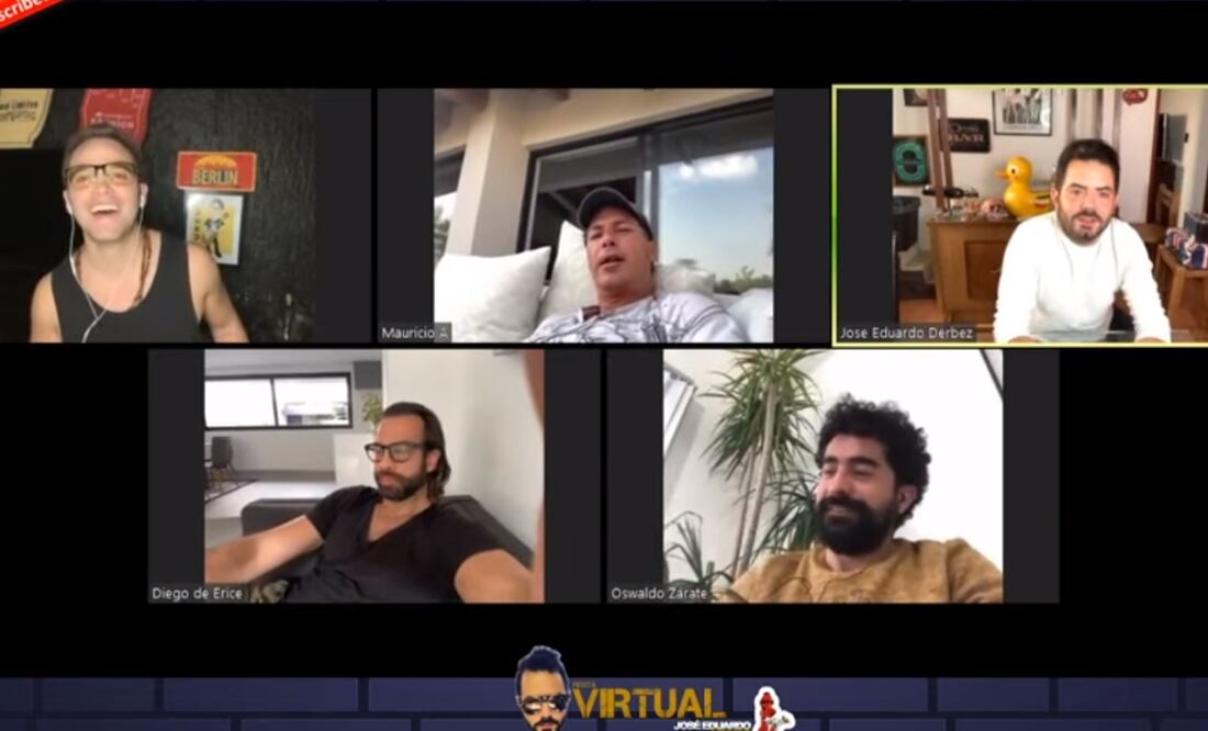 José Eduardo Derbez y sus amigos. Foto: Captura YouTube