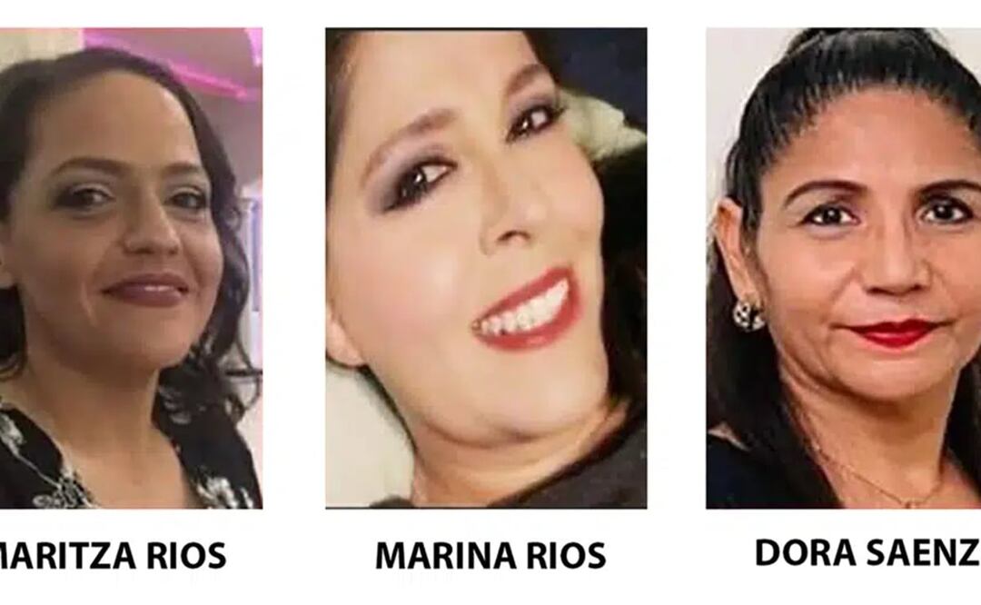 En estas fotografías sin fecha proporcionada por el Departamento de Policía de Peñitas, Texas, aparecen, de izquierda a derecha, Maritza Rios, de 47 años, Marina Rios, de 48, y Dora Saenz, de 53. Foto: AP
