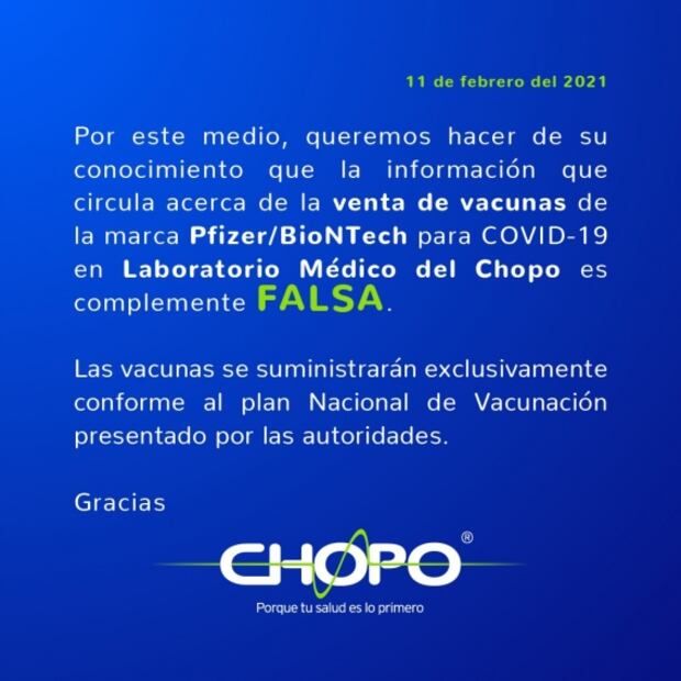 Falsifican identidad de Laboratorios Chopo para vender vacunas contra Covid-19