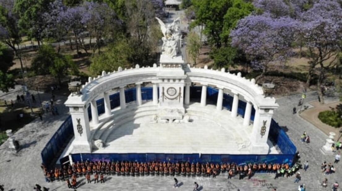 La marcha del 8M vista desde dron; imagen aérea de la marea morada