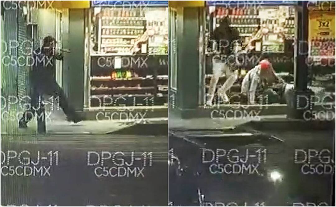 Policía mata a asaltante en Oxxo. Foto: @OHarfuch