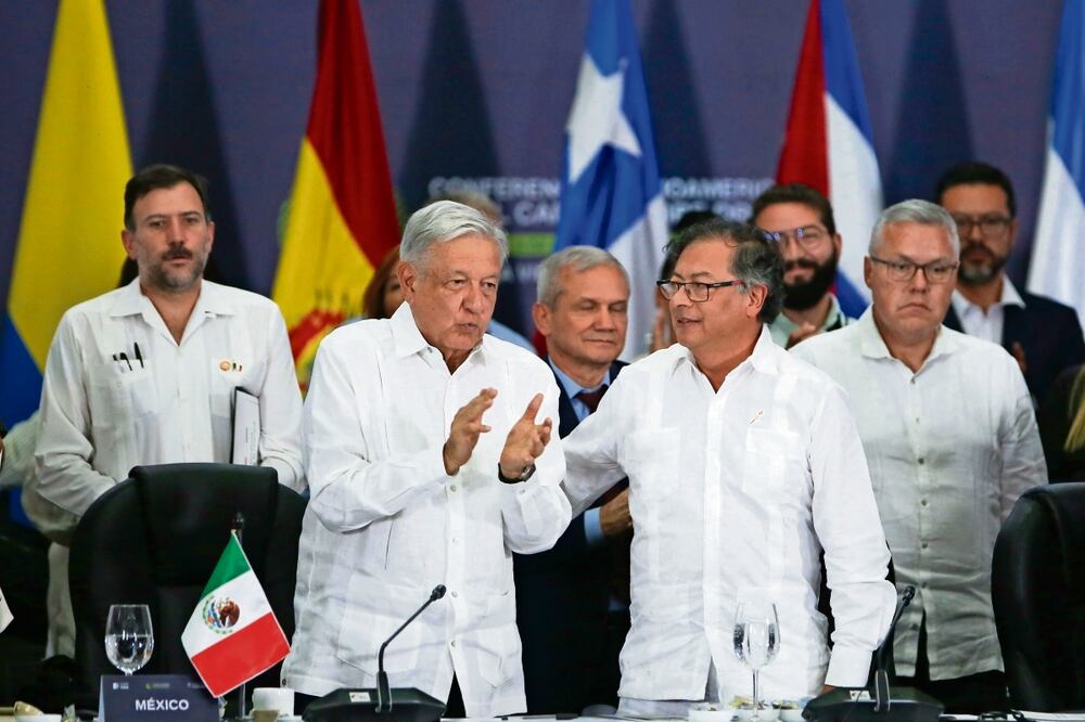 Los presidentes López Obrador y Petro, en Bogotá.