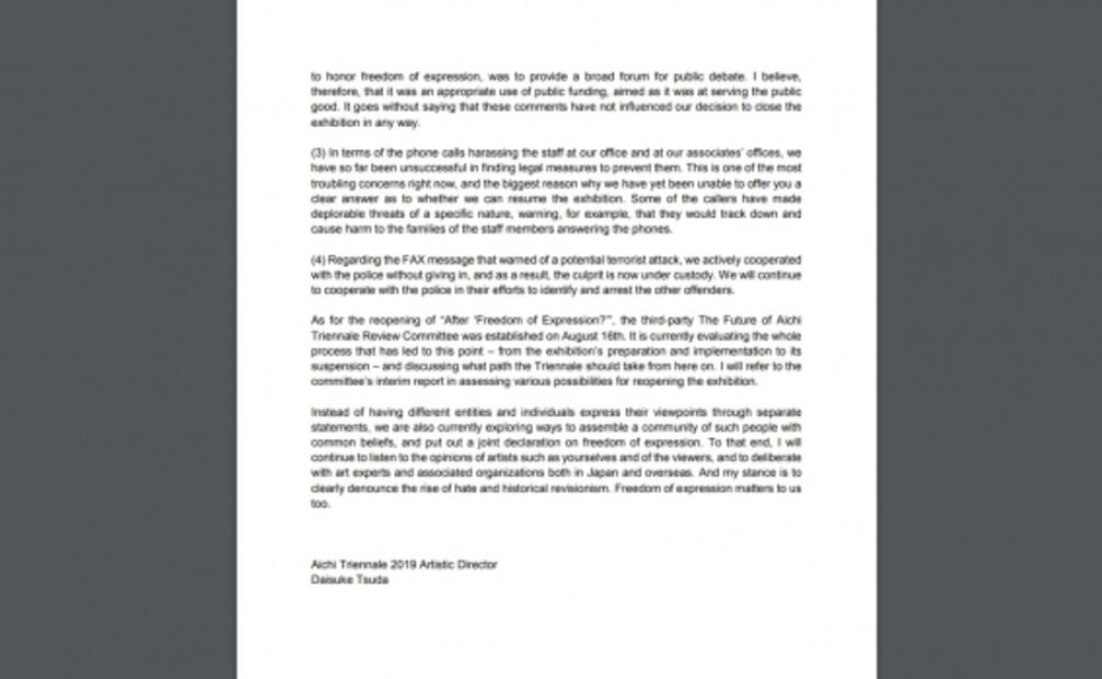 Ante censura, el rumbo de la Trienal de Aichi es incierto