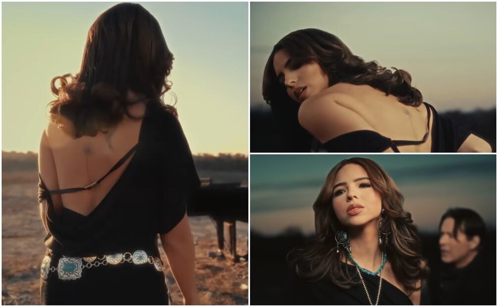 Ángela Aguilar luce renovada imagen en "Bala Perdida", junto a Arthur Hanlon.