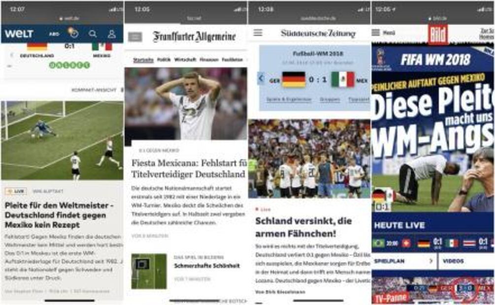 Prensa en Alemania explota por derrota ante México