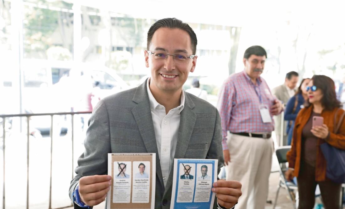 Andrés Atayde Rubiolo llegará a la presidencia del PAN local de la mano de Ernesto Sánchez, quien ocuparía la Secretaría General; además, el ex senador Roberto Gil Zuarth, Mario Villanueva y Luis Oviedo son parte de su equipo. (LUIS CORTÉS. EL UNIVERSAL)