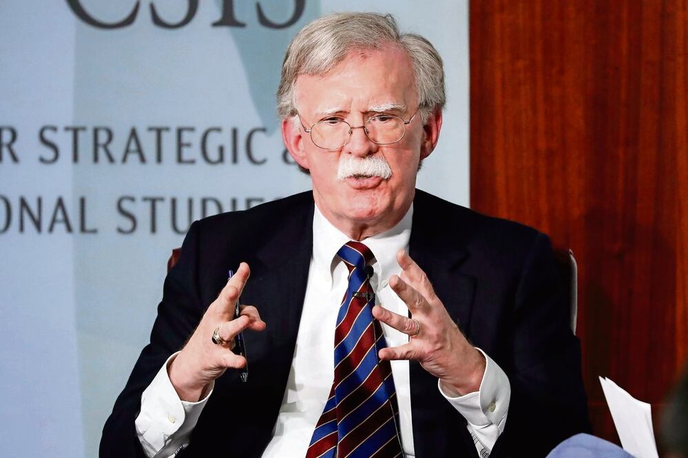El exasesor de seguridad nacional, John Bolton, en el Centro de Estudios Estratégicos e Internacionales en Washington, en 2019. Foto: AP