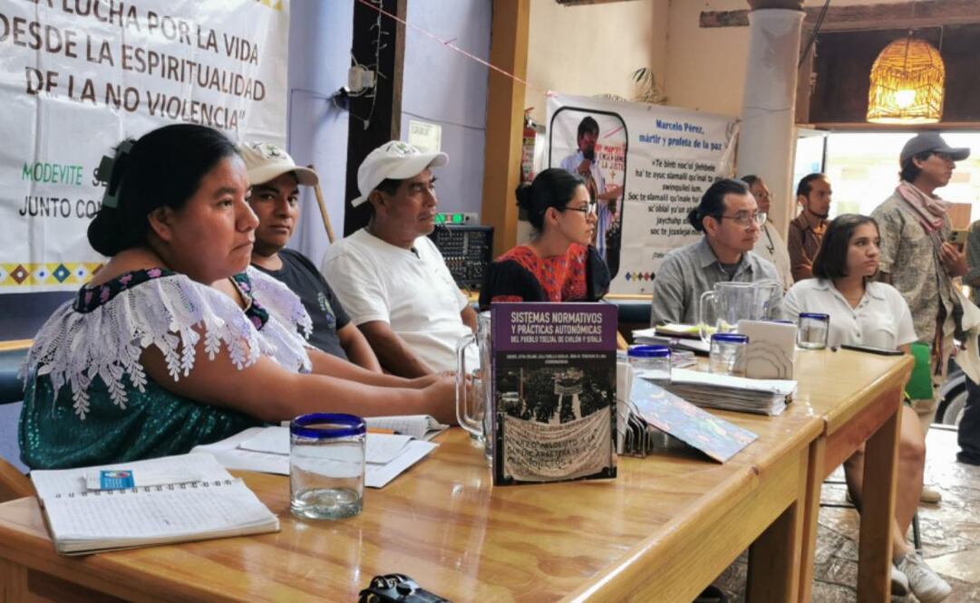 Indígenas rechazan autopista Palenque-San Cristóbal en Chiapas (31/03/2025). Foto: Fredy Martín Pérez / EL UNIVERSAL