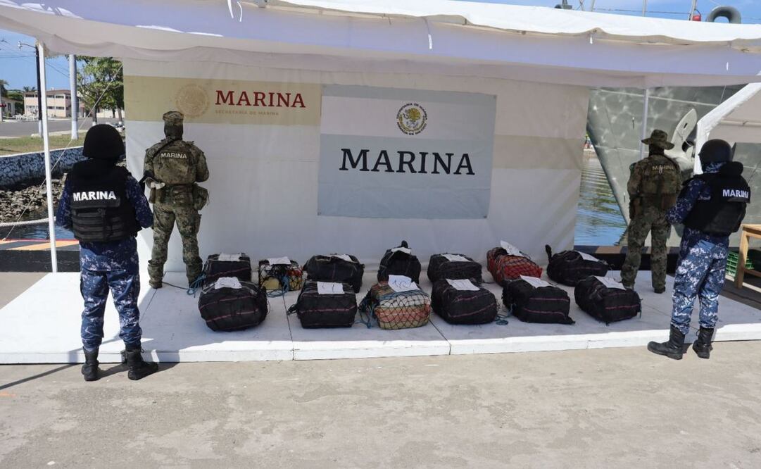 Marina asegura más de media tonelada de cocaína. Foto: Especial