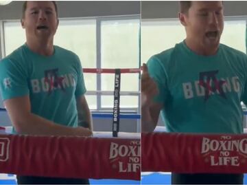 VIDEO: Canelo Álvarez entrena a ritmo de Peso Pluma y presume sus dotes de cantante