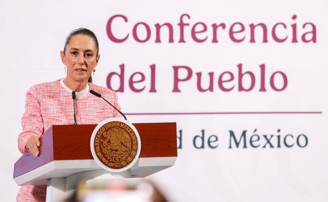 Claudia Sheinbaum, presidenta de México, durante la mañanera del 4 de febrero del 2025 en Palacio Nacional. Foto: Axel Sánchez  /EL UNIVERSAL