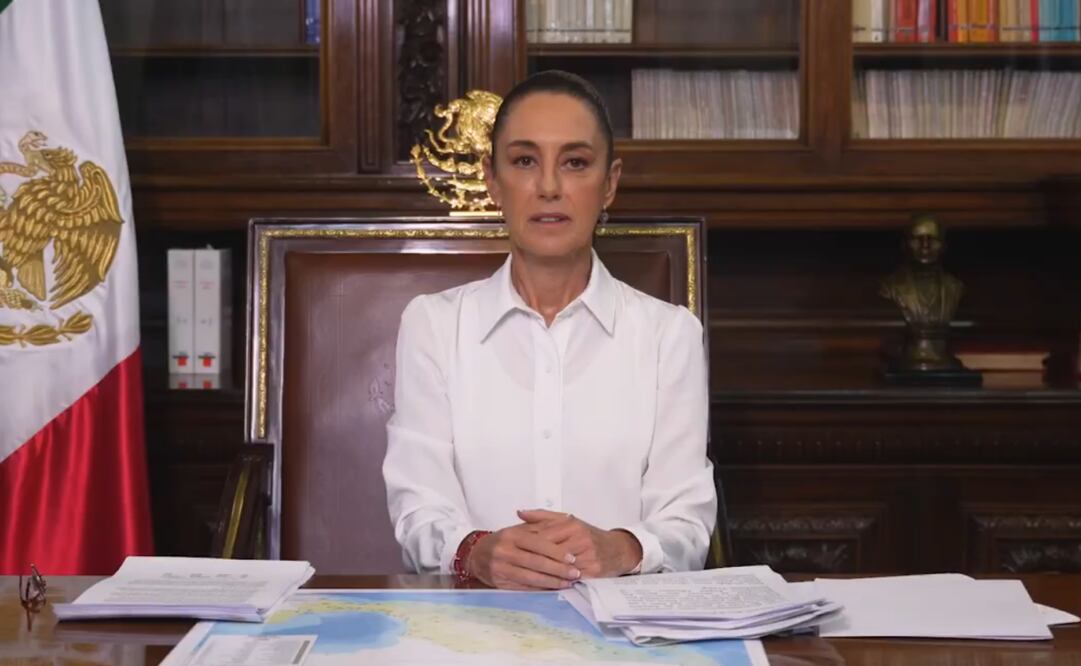 Claudia Sheinbaum, presidenta de México, responde a aumento de aranceles por parte de EU, este 2 de febrero del 2025. Foto: Captura de pantalla