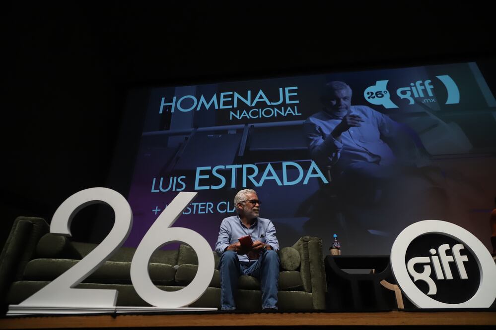 LEÓN, GUANAJUATO, 22JULIO2023.- Master Class del director Luis Estrada, dentro de las actividades del Festival Internacional de Cine de Guanajuato (GIFF)en su edición numero 26. FOTO: EDGAR NEGRETE LIRA/CUARTOSCURO/El Universal
